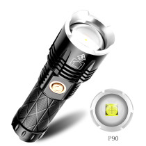 strong light flashlight telescopic focusing flashlight high-power bright concentrating long-range home XHP90 flashlight