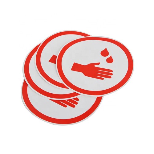 custom self adhesive warmly remind to wash your hand sign sticker