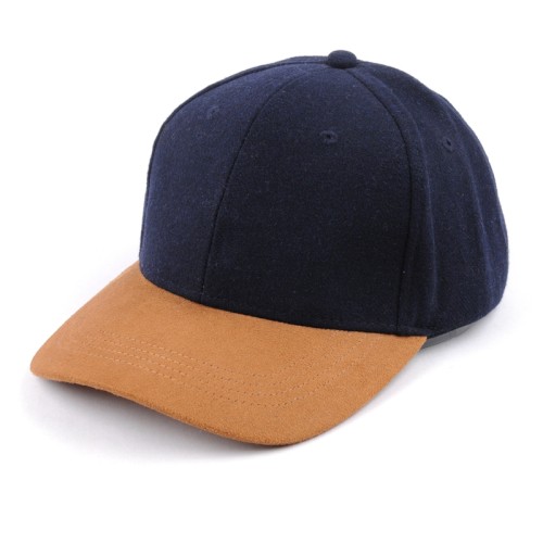 6 panels high quality two tone blank baseball cap sale with suede brim