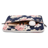 White Rose Pattern Canvas laptop sleeve case with pocket for macbook pro laptop 13 inch