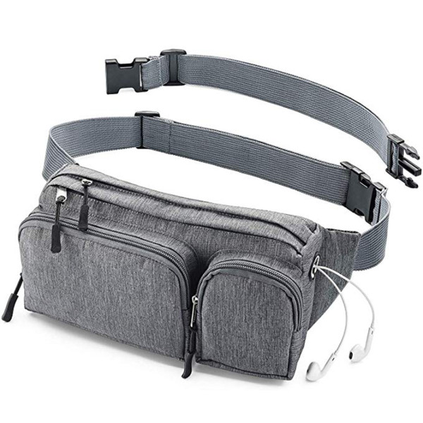Multi-pocket Double Zipper Waist Bag Clear Fanny Pack Belt Bag