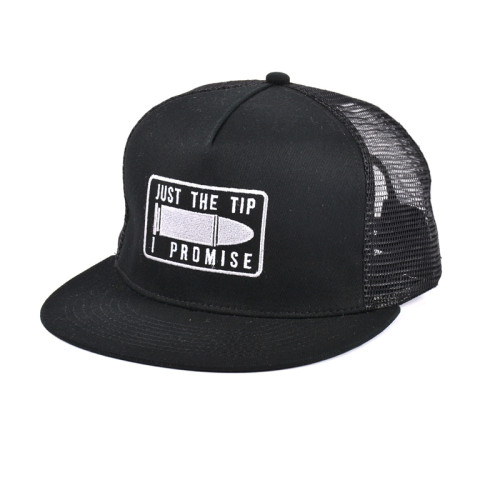 flat brim trucker cap Fashion custom 5 panels mesh trucker cap hat