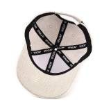 High quality custom metal plate logo luxury women fashion baseball cap 6 panel