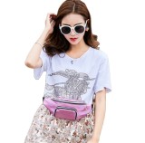 custom logo private label Amazon Shinny PU Leather Holographic Laser waterproof belt bag Fanny Pack Waist Bag for women