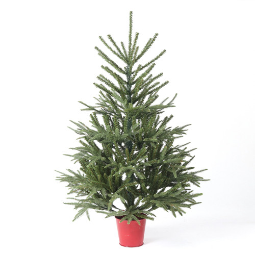 Hot Artificial Christmas Tree Flocked Snow Trees with Pine Cone Decoration and Metal Stand