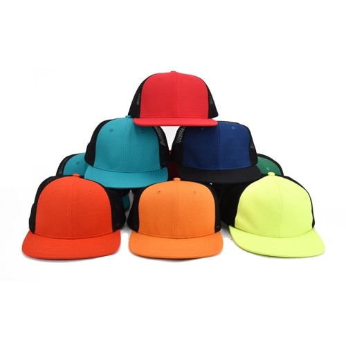 cheap fashion contrast color wholesale custom ventilate trucker hat with plain