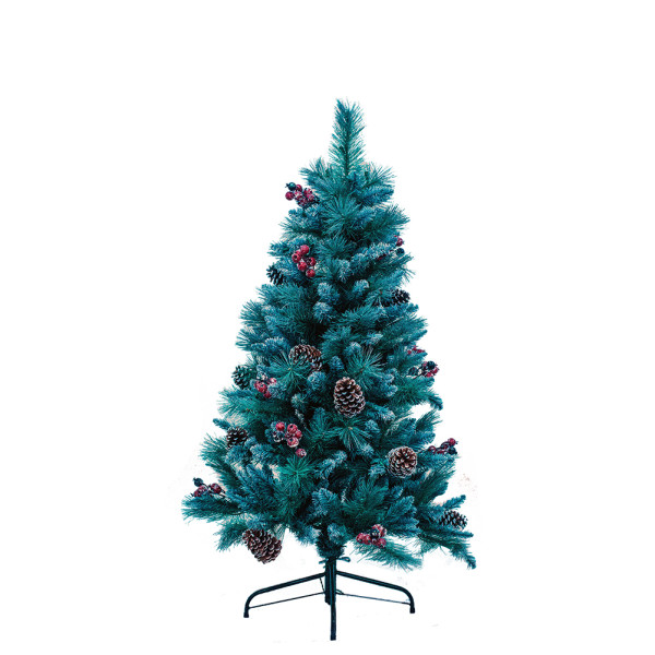 6ft 7ft 8ft 9ft Slim Pre Lit Red Berries Artificial Christmas Trees with LED Lights