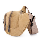 Factory Direct Selling Canvas Water-resistant Multi-layer Waist Bag Outside Portable Large Capacity Fanny Pack
