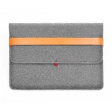 13-13.3 Inch Bag Leather Lock Felt Sleeve Case Cover Carrying Protective Bag with Pocket and Pouch for MacBook