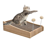 Corrugated Paper Pet Kitty Scratching Board Multifunctional Cat Furniture With Spring Ball