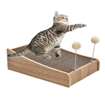 Corrugated Paper Pet Kitty Scratching Board Multifunctional Cat Furniture With Spring Ball