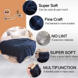 High Quality Microfiber Flannel Fleece Throw Blanket Super Soft Royal Blue, 90 x90