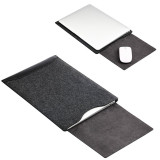Leather and Felt Hybrid Laptop Sleeve for MacBook Pro/Air 13.3 Inches Black