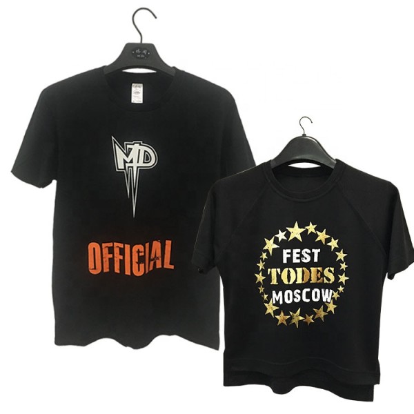 Confortable 100% Cotton Quality Golden Logo Screen Advertising Men T-Shirt