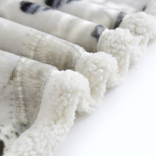 digital printed lovely flannel fleece sherpa double layers  blanket