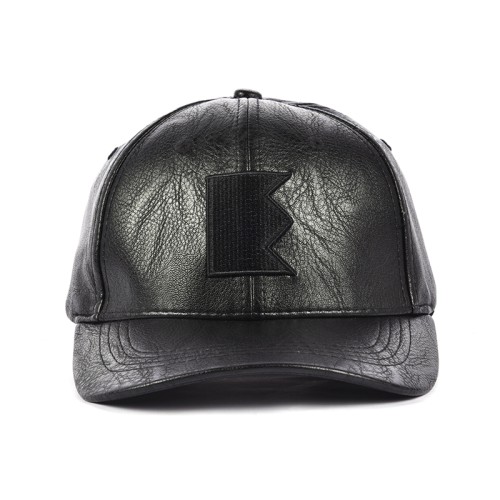 Wholesale small order black leather sports baseball cap