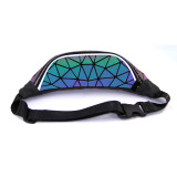 Hot Selling Holographic Fanny Pack Geometric Waist Bag for Women&Men Travelling Luminous Belt Bum Bag Iridescent Chest Bag
