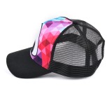 Printed Mesh Trucker Hat Custom Logo 5 Panel Short bill foam plain gorra trucker cap mesh hat