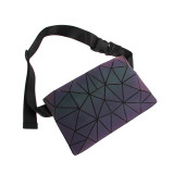 Unique luminous geometric chest bags new style fanny pack for women luminous phone pouch men chest pack
