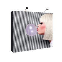 New style straight shape aluminum printed fabric exhibition booth promotion pop up banner stand back drop banner stand