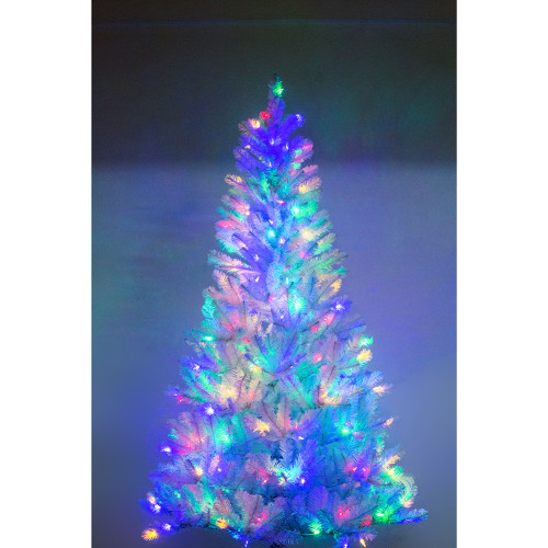 6ft 7ft 8ft 9ft Pre-Lit Hinged White Artificial Alpine Slim Pencil Christmas Tree Holiday