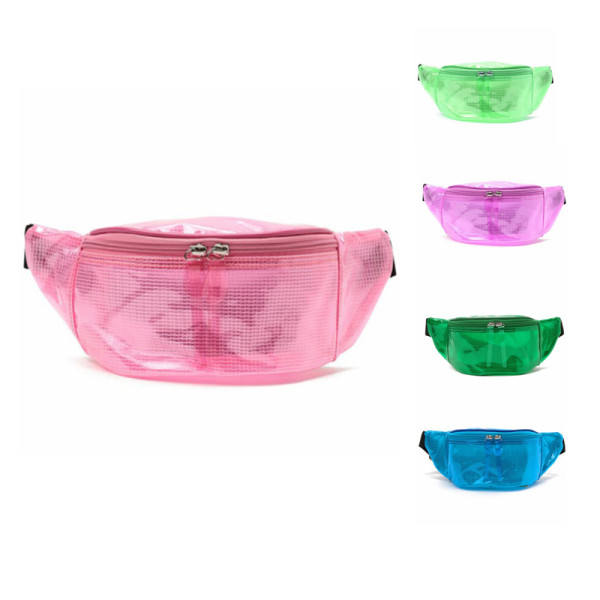 Outdoor Fashion Transparent Fanny Pack Clear PVC Waterproof Waist Bag For Women Men