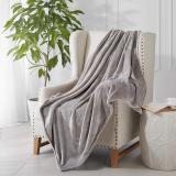 Ultra Soft Flannel Fleece Silver Grey Room/Bedroom Warm Throw Blanket