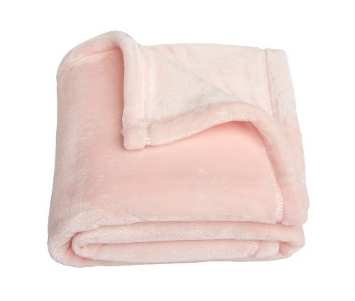 Solid color Polyester  fleece Twin Size Throw Embroidery blanket