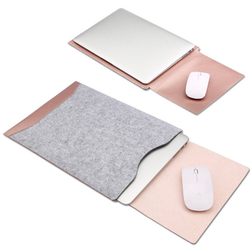 Rose gold Leather and Felt Hybrid Laptop Sleeve for MacBook Pro/Air 15.4Inches
