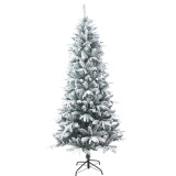 Hot Artificial Christmas Tree Flocked Snow Trees with Pine Cone Decoration and Metal Stand