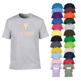 Custom Skin-Friendly Unique Design Short Sleeve Tees Men Check Shirts 3d Silicone Print Tshirt
