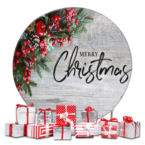 Custom Round Indoor Room Christmas Tree Backdrop Christmas Decoration Family Children photo Background