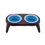 Folding Double Dog Bowl with Non-Skid Silicone Mat Pet Feeder Food Container Bowl Dogs Cat Feeding Bowl