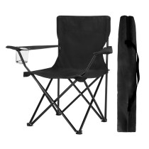 chilly germany material camping beach black steel folding chair with carrying bag