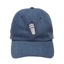 Fashion 6 Panel 2D Logo Dad Cap Custom Korean Hat Style Denim Dad Hat Wholesale