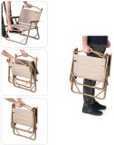 Outdoor Folding Armchair Wood Grain Folding Chair Lightweight wooden Portable Fishing Chair with armrest