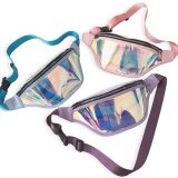 fashion design shiny laser pvc transparent belt bag for women fanny pack waist bags