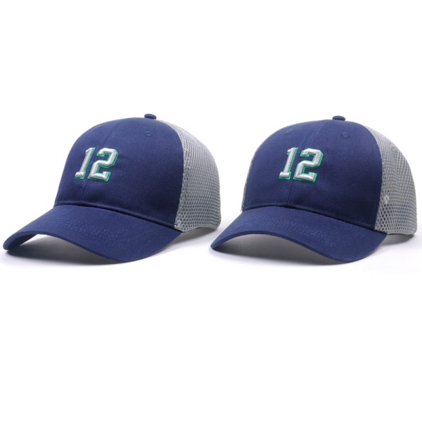 Custom logo embroidered cotton twill fitted mesh trucker cap