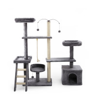 Cat Furniture Club House Condo Perch Playground Rotatable Clean Big Self Rotating Gym for Cats Tree