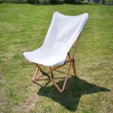 Outdoor Stacking Deck Canvas wood Folding Sling Patio Chair