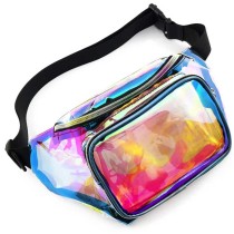 PU Pvc laser waist bag shiny bum purse hologram waist pouch fanny pack waist bag