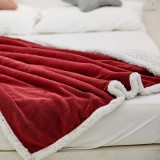Reversible Flannel/Sherpa Throw Blanket Cozy Warm Plush Fuzzy Easy Care Couch Sofa Bed Blankets 60 x 80 Inches
