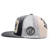Promotional embroidery flat bill mesh trucker cap and hat