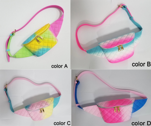 2020 New Fashion Wholesale Lady Colorful Running Belt Bags Pvc Jelly Rainbow Fanny Pack Waist Bag For Women