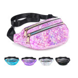 2020 summer custom logo girl ladies hologram shiny Belt bags girl fanny pack women holographic waist bag