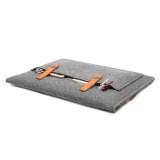 13-13.3 Inch Bag Leather Lock Felt Sleeve Case Cover Carrying Protective Bag with Pocket and Pouch for MacBook