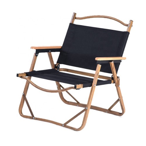 Outdoor Folding Armchair Wood Grain Folding Chair Lightweight wooden Portable Fishing Chair with armrest