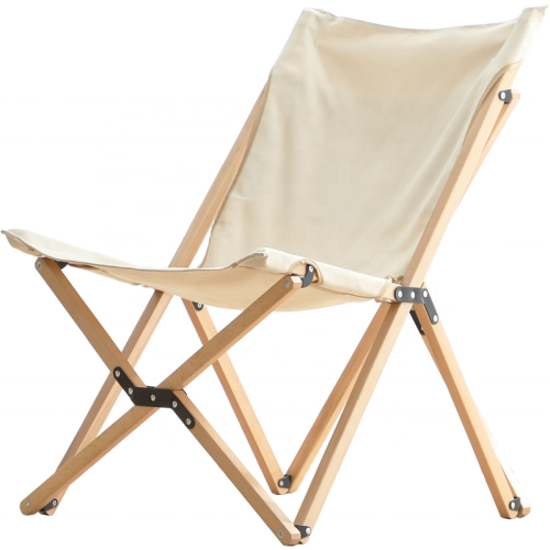 Outdoor Stacking Deck Canvas wood Folding Sling Patio Chair