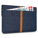 Denim Flip Laptop Sleeve  Man leather bag Notebook sleeve bag