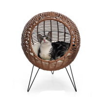 Artical Rattan Kitty Elevated Furniture Chair Elegance Modern Raised Cat Bed